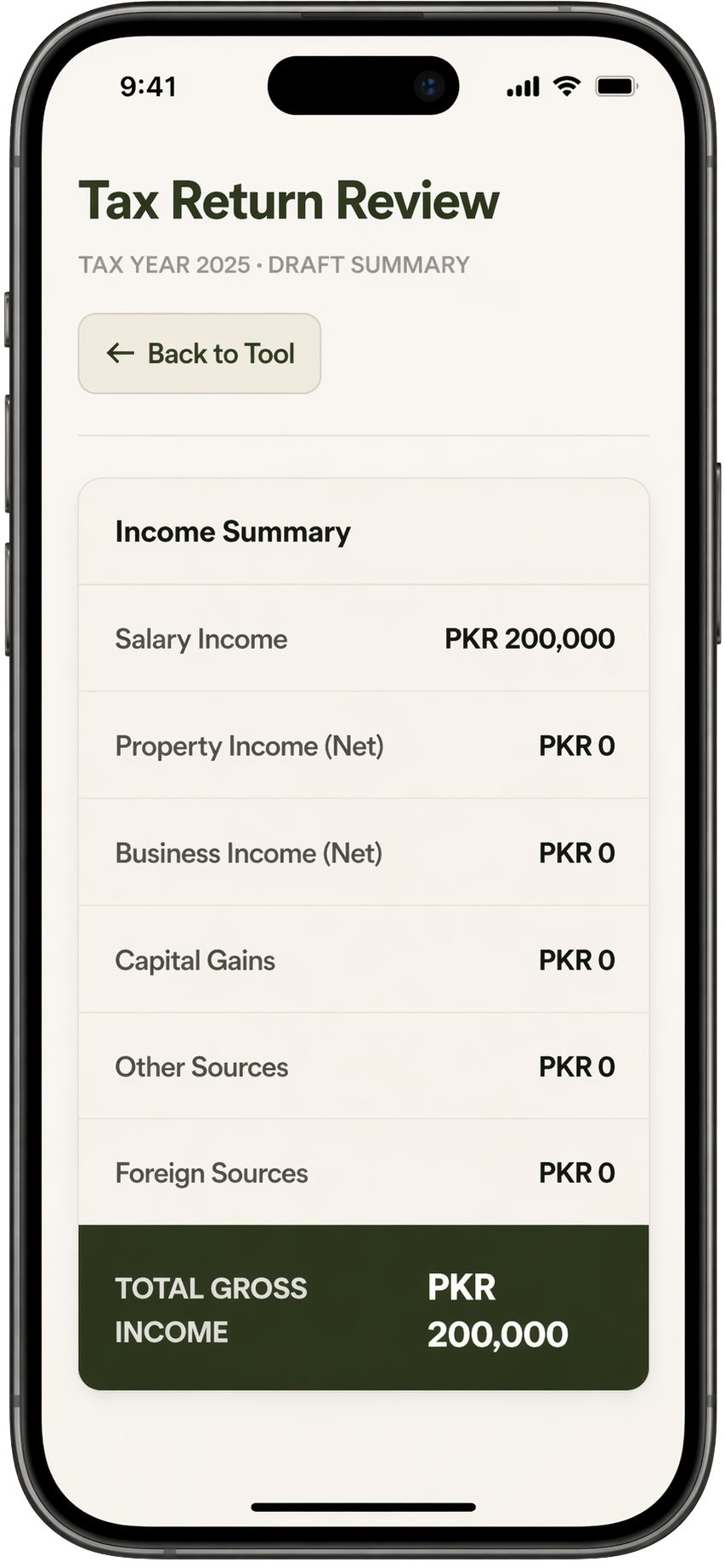 Detailed tax review